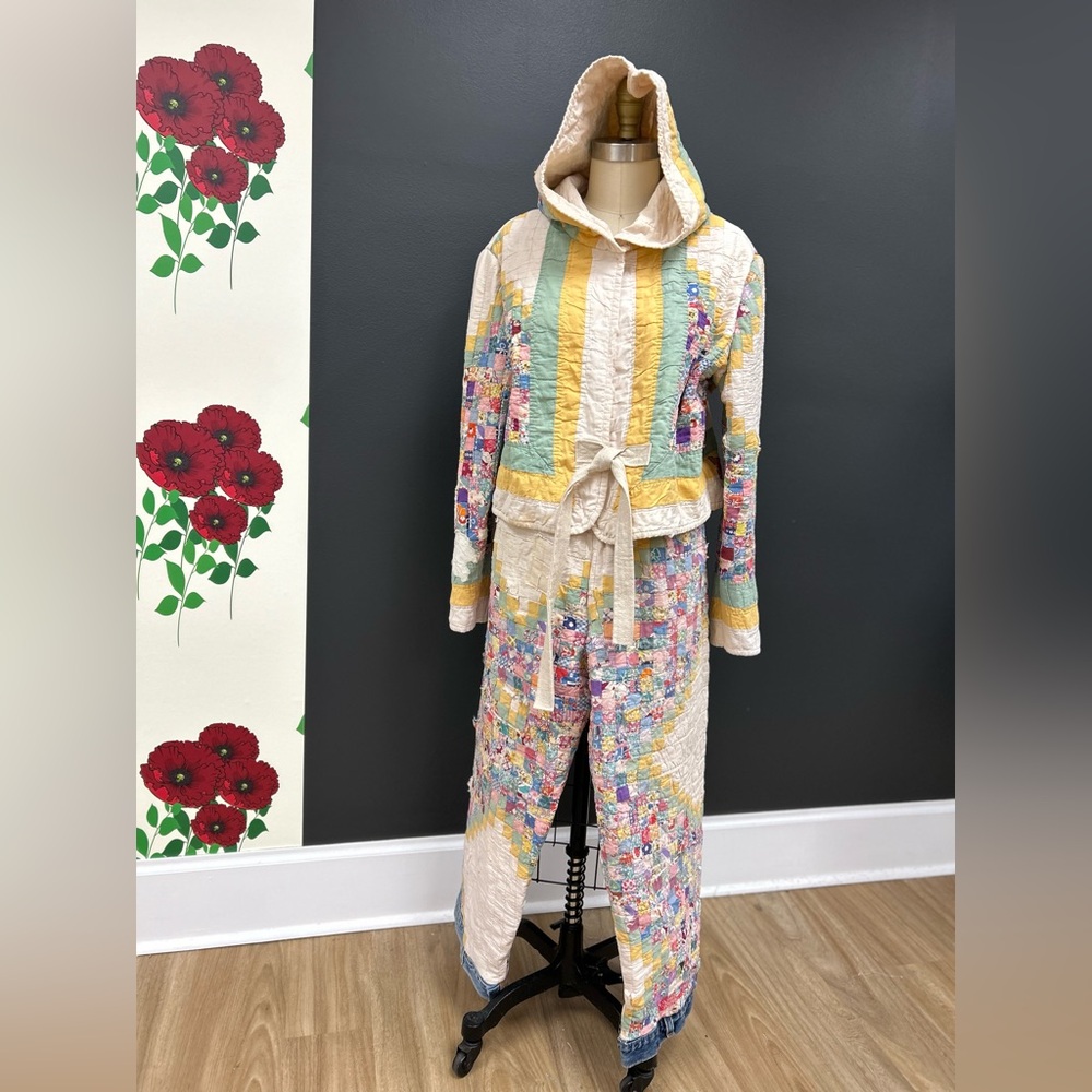 1930’s-40’s Feed Bag Quilt Pants XL- unisex